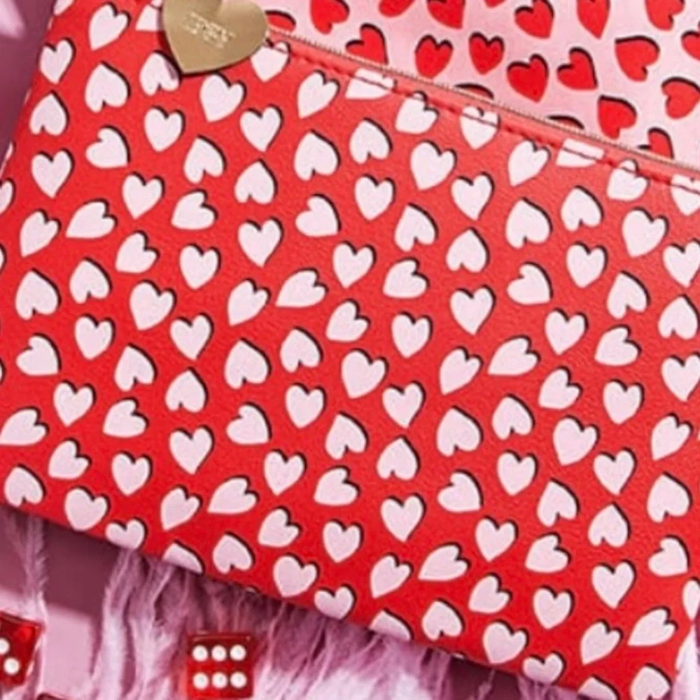 Ipsy Red Heart Glam Cosmetic Bag